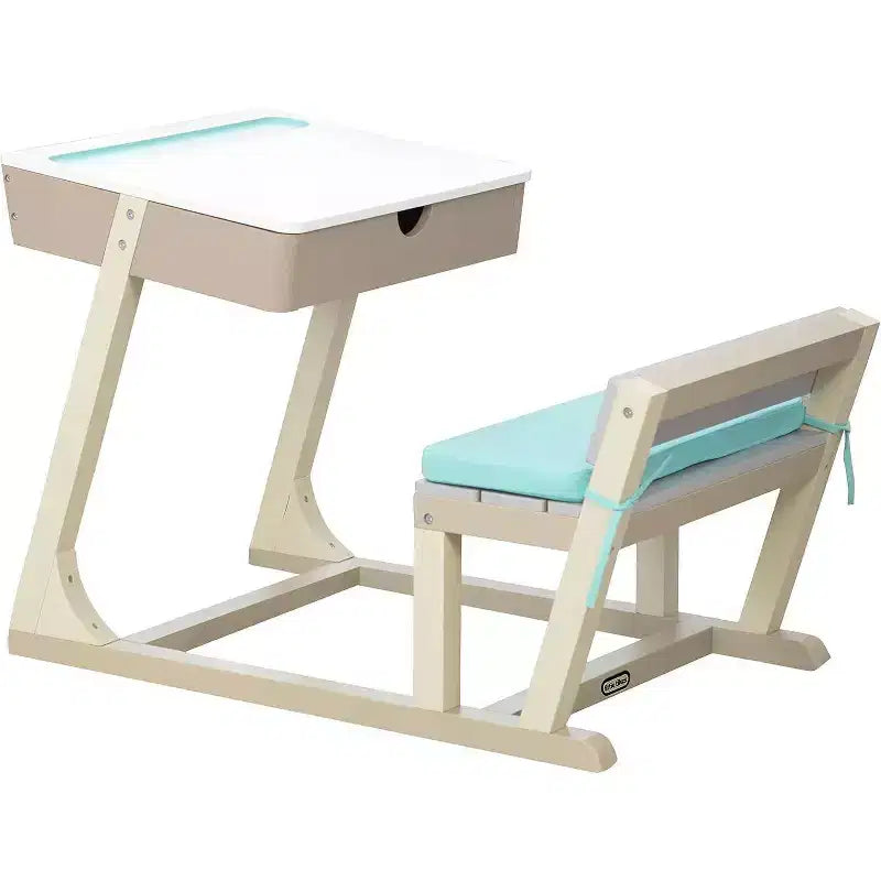 Little Tikes 1pc Great Ideas Desk Square Kids Table Set Teal Blue/Beige