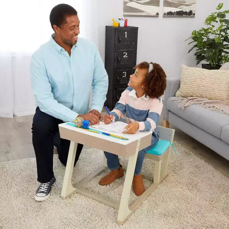 Little Tikes 1pc Superbe Bureau Carré Enfants Table Set Bleu Vert/Beige