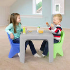 Table et chaises Simplay3 Play Around pour enfants : table en plastique, aucun assemblage requis, ensemble 3 pièces