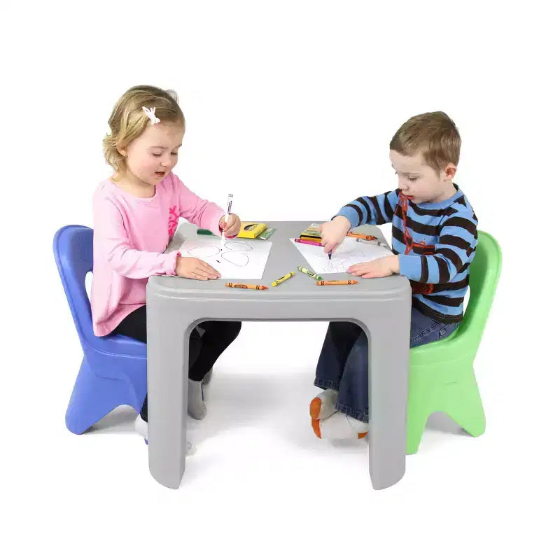 Table et chaises Simplay3 Play Around pour enfants : table en plastique, aucun assemblage requis, ensemble 3 pièces
