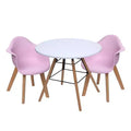3pc Modern Kids' Table and Chair Set with Beech Legs Pink - Gift Mark: Toddler Round Table, Plastic Frame, 3 Years+