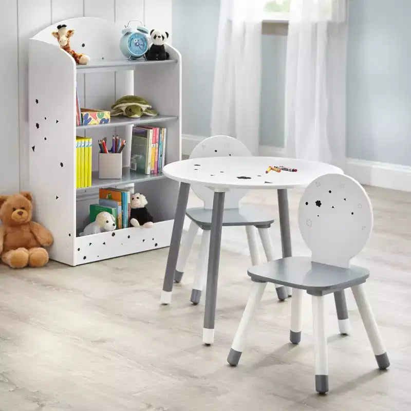 Buylateral Talori Kids' Table and Chair Set with Bookshelf Gray/White