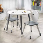 Ensemble table et chaises pour enfants Buylateral Talori avec bibliothèque Gris/Blanc