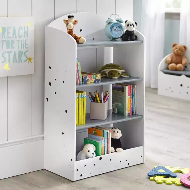 Ensemble table et chaises pour enfants Buylateral Talori avec bibliothèque Gris/Blanc
