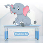 Ensemble Table et Chaises pour Enfants, Bureau Réglable en Hauteur avec 6 Sièges pour 2-10 Ans, Table d'Activités Manuelles, Plateau à Dessins, Pieds Antidérapants