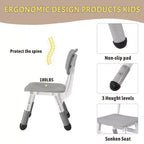 Ensemble Table et Chaises pour Enfants, Bureau Réglable en Hauteur avec 6 Sièges pour 2-10 Ans, Table d'Activités Manuelles, Plateau à Dessins, Pieds Antidérapants