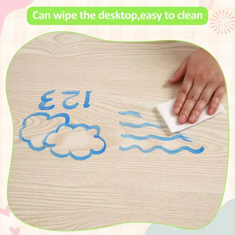 Ensemble table et chaises pour enfants, bureau réglable en hauteur avec 4 sièges pour les 2-10 ans, table d'activités artistiques, plateau de table graffiti, pieds antidérapants