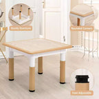 Ensemble table et chaises pour enfants, bureau réglable en hauteur avec 4 sièges pour les 2-10 ans, table d'activités artistiques, plateau de table graffiti, pieds antidérapants