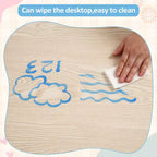 Ensemble table et chaises pour enfants, bureau réglable en hauteur avec 4 sièges pour les 2-10 ans, table d'activités artistiques, plateau de table graffiti, pieds antidérapants