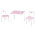 Roba: Kids Wooden Table & 2 Chairs Set, Pink Princess theme