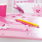 Roba : Ensemble table et 2 chaises en bois pour enfants, thème Princesse rose