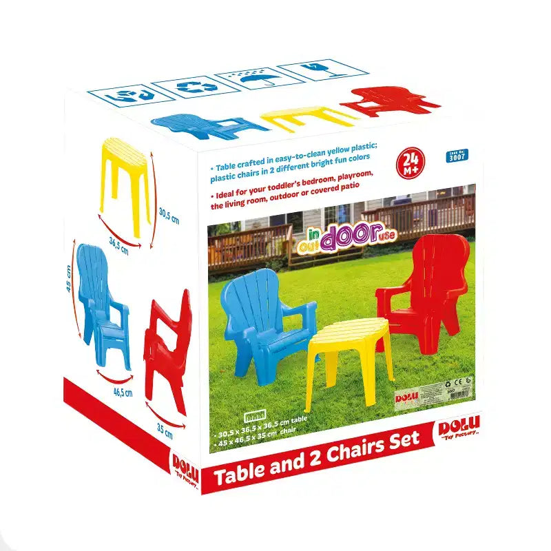 Dolu Toys – Ensemble table et chaises en plastique pour enfants