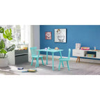 Ensemble table et chaises pour enfants VECELO, table carrée design Windsor avec 2 chaises, convient aux jeux et activités des enfants, vert