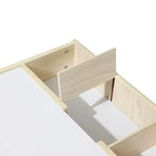 Table et 2 chaises pour enfants LuxenHome avec tableau à dessin et d'activités - Marron