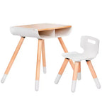 WeeSprout Toddler Desk & Chair Set, Sturdy Solid Wood Legs + Desk Surface, Adjustable Height