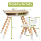 Ensemble bureau et chaise pour tout-petit WeeSprout, pieds et surface de bureau robustes en bois massif, hauteur réglable