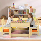 Kinder King Ensemble table et 2 chaises 3-en-1 pour enfants avec rangement, plateau amovible et tableau noir, pour l'art, l'artisanat et la lecture