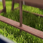Table de pique-nique pour enfants Qaba, ensemble table et banc en bois d'extérieur avec coussins et parasol, pour patio, jardin, bleu marine