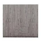 Armoire de chambre en bois à 6 portes avec grands tiroirs