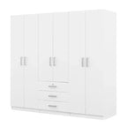 Armoire de chambre en bois à 6 portes avec grands tiroirs