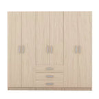 Armoire de chambre en bois à 6 portes avec grands tiroirs