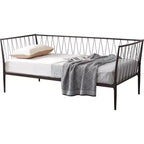 Cadre de lit de repos en métal bronze pour matelas d'environ 97 × 191 cm