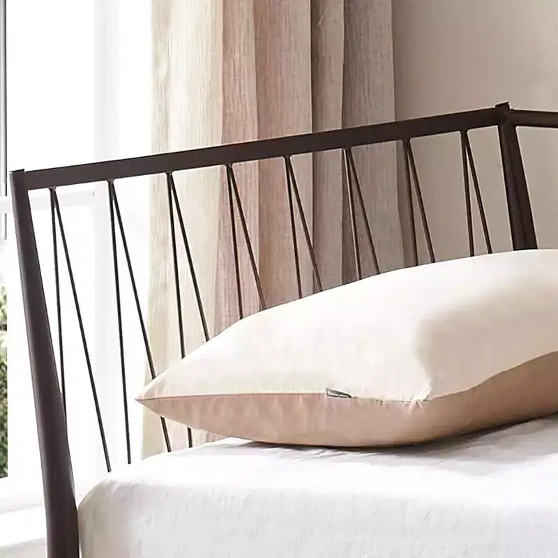 Cadre de lit de repos moderne en métal pour lits jumeaux avec support de matelas, lit de repos pour salon, chambre à coucher, chambre d'amis, bronze