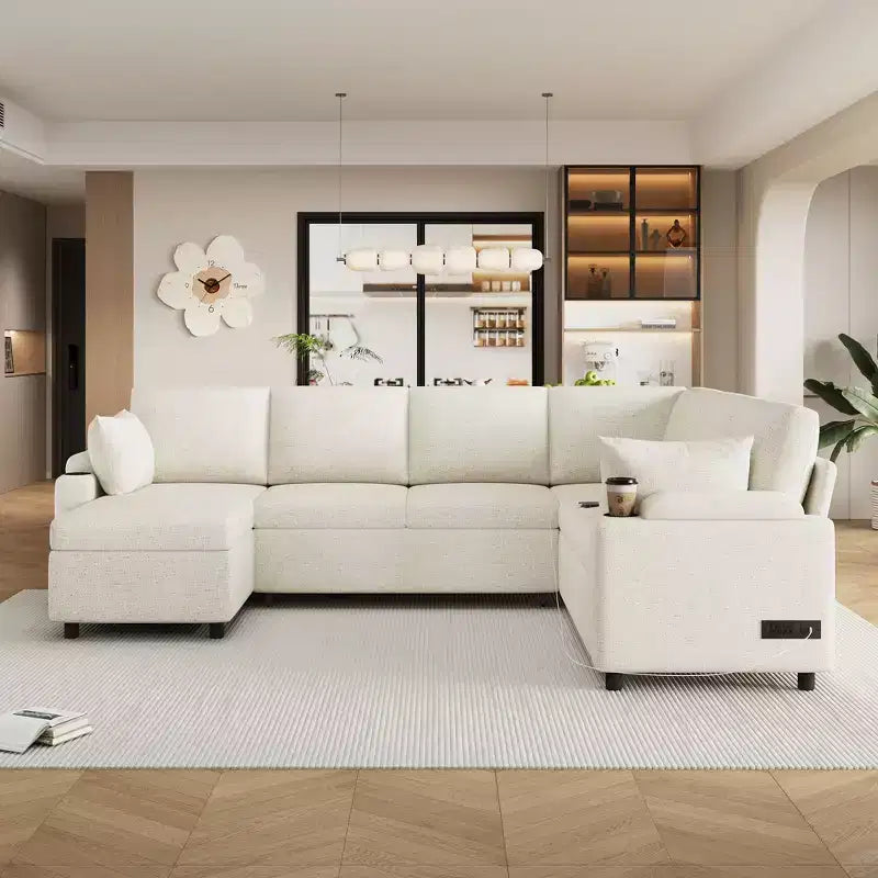 109.9 Canapé d'angle Canapé-lit polyvalent Canapé-lit Canapé en U avec grand espace de rangement