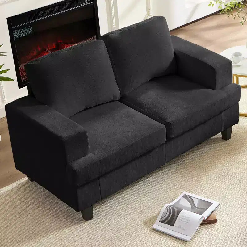 Canapé sectionnel 56 pouces, causeuse en tissu chenille, convertible confortable, canapés 2 places rembourrés