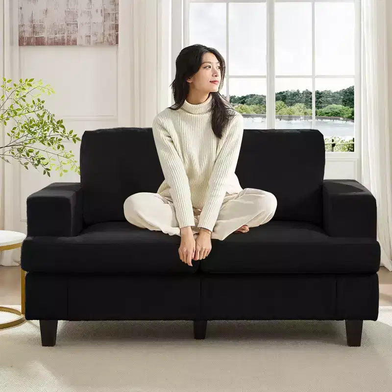 Canapé sectionnel 56 pouces, causeuse en tissu chenille, convertible confortable, canapés 2 places rembourrés