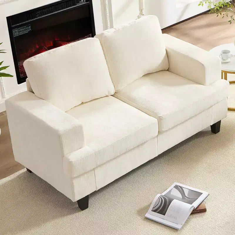 Canapé sectionnel 56 pouces, causeuse en tissu chenille, convertible confortable, canapés 2 places rembourrés