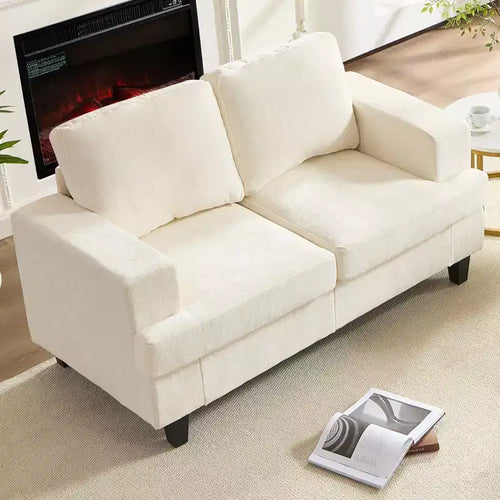Canapé sectionnel 56 pouces, causeuse en tissu chenille, convertible confortable, canapés 2 places rembourrés