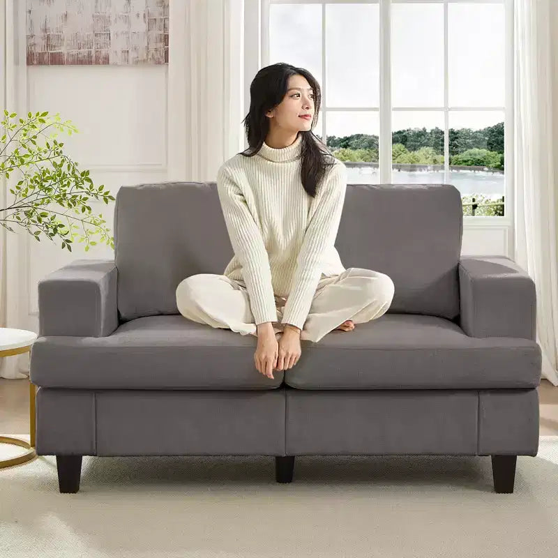 Canapé sectionnel 56 pouces, causeuse en tissu chenille, convertible confortable, canapés 2 places rembourrés