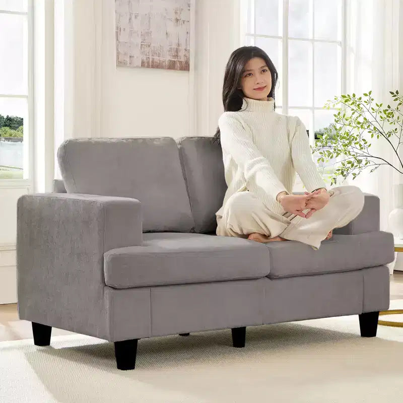 Canapé sectionnel 56 pouces, causeuse en tissu chenille, convertible confortable, canapés 2 places rembourrés