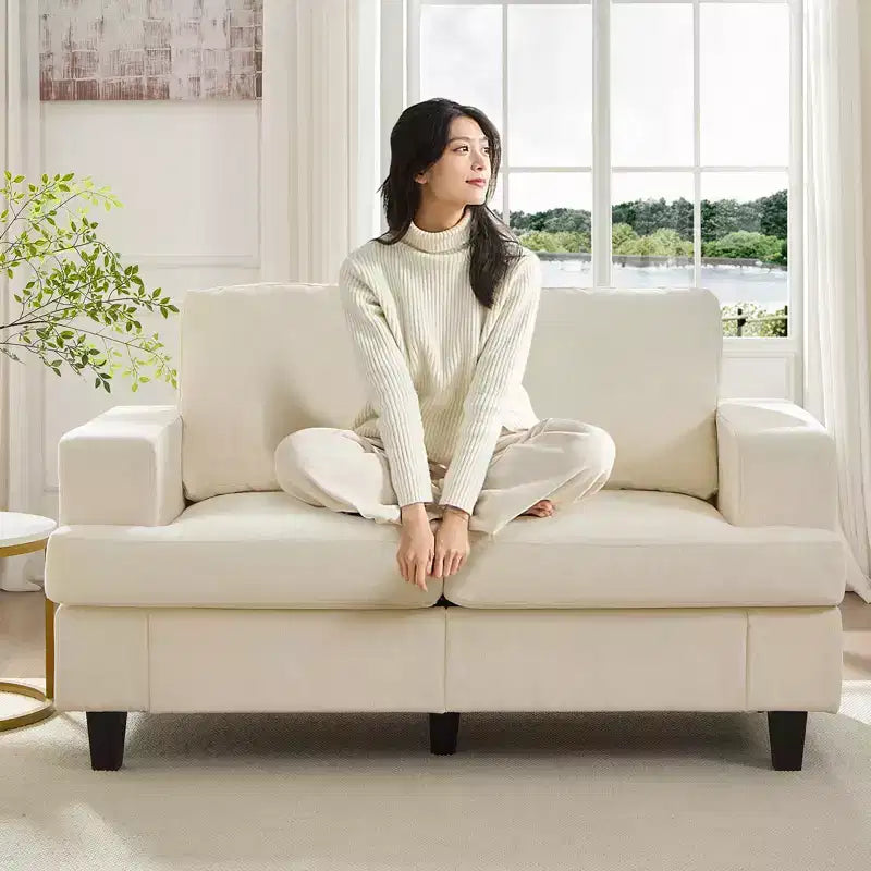 Canapé sectionnel 56 pouces, causeuse en tissu chenille, convertible confortable, canapés 2 places rembourrés