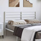 Tête de lit en métal blanc pour matelas d'environ 137 × 191 cm