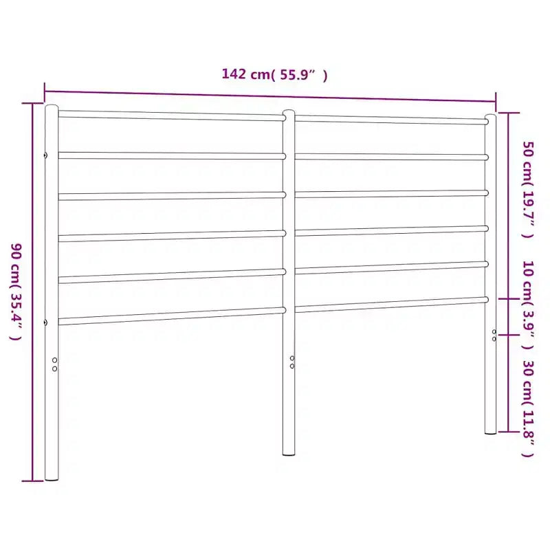Tête de lit métallique durable, style moderne, blanche, pour lit double