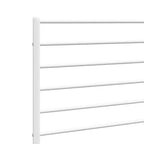 Tête de lit en métal blanc pour matelas d'environ 137 × 191 cm
