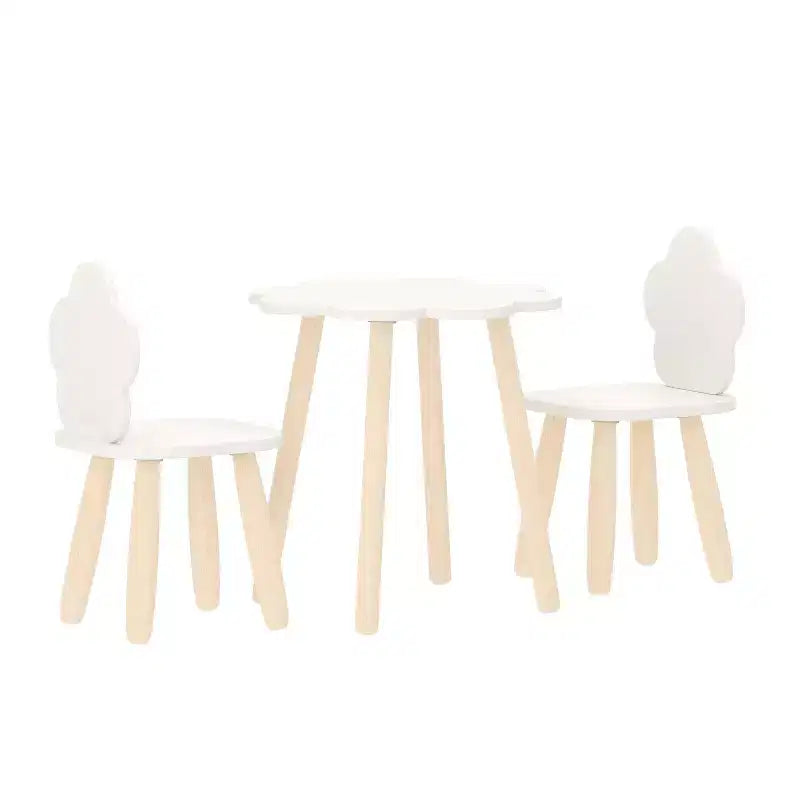 Ensemble table et chaises 3 pièces nuage en bois pour enfants Buzz & Bloom