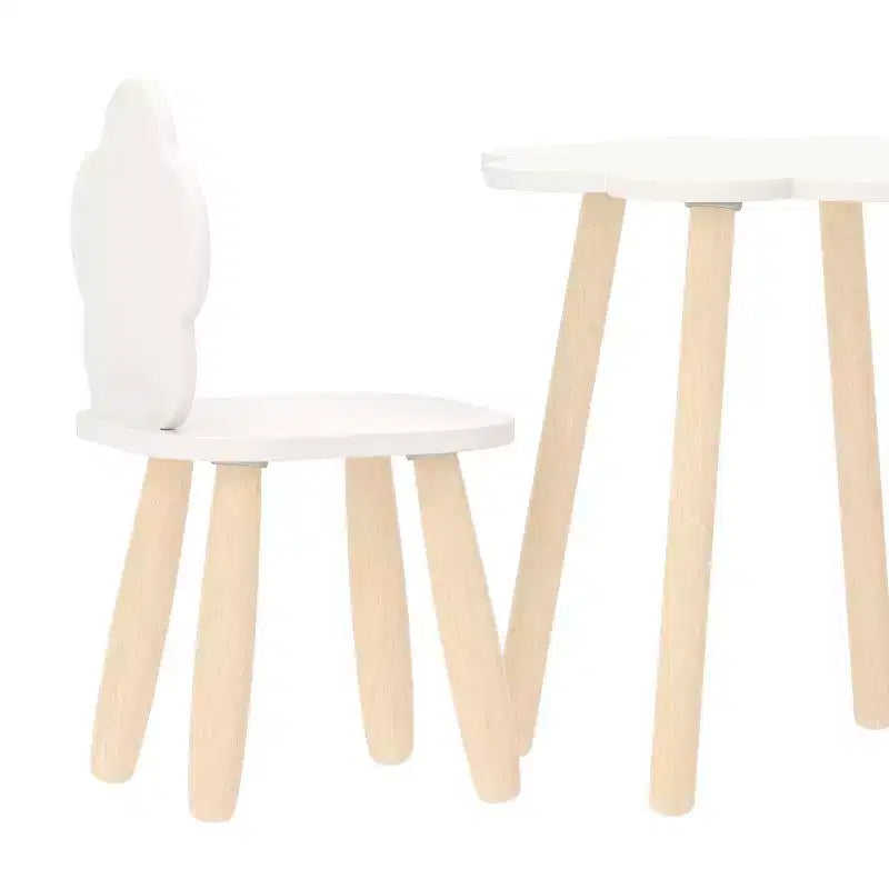 Ensemble table et chaises 3 pièces nuage en bois pour enfants Buzz & Bloom
