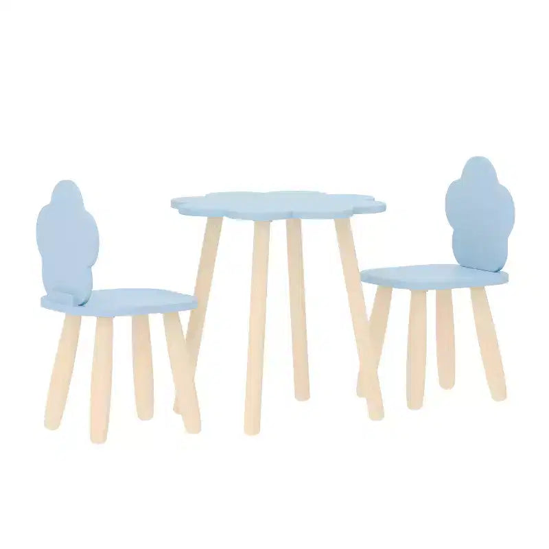 Ensemble table et chaises 3 pièces nuage en bois pour enfants Buzz & Bloom