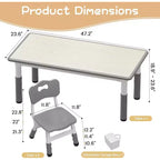 Ensemble Table et 6 Chaises pour Enfants avec Boîte de Rangement, Table et Chaises Réglables en Hauteur pour Enfants de 2 à 10 Ans, pour Garderie, Salle de Classe, Maison