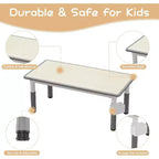 Ensemble Table et 6 Chaises pour Enfants avec Boîte de Rangement, Table et Chaises Réglables en Hauteur pour Enfants de 2 à 10 Ans, pour Garderie, Salle de Classe, Maison