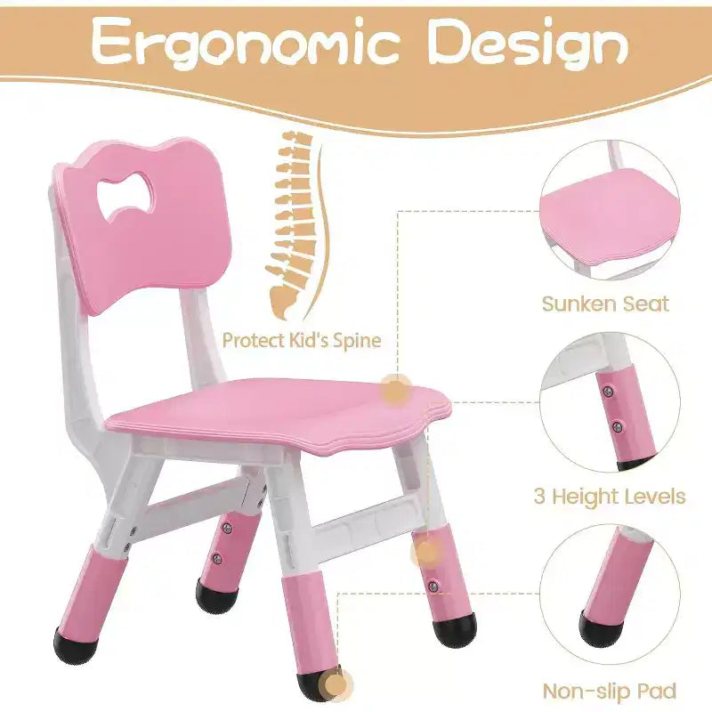 Ensemble Table et 6 Chaises pour Enfants avec Boîte de Rangement, Table et Chaises Réglables en Hauteur pour Enfants de 2 à 10 Ans, pour Garderie, Salle de Classe, Maison