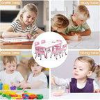 Ensemble Table et 6 Chaises pour Enfants avec Boîte de Rangement, Table et Chaises Réglables en Hauteur pour Enfants de 2 à 10 Ans, pour Garderie, Salle de Classe, Maison