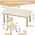 Ensemble Table et 6 Chaises pour Enfants avec Boîte de Rangement, Table et Chaises Réglables en Hauteur pour Enfants de 2 à 10 Ans, pour Garderie, Salle de Classe, Maison
