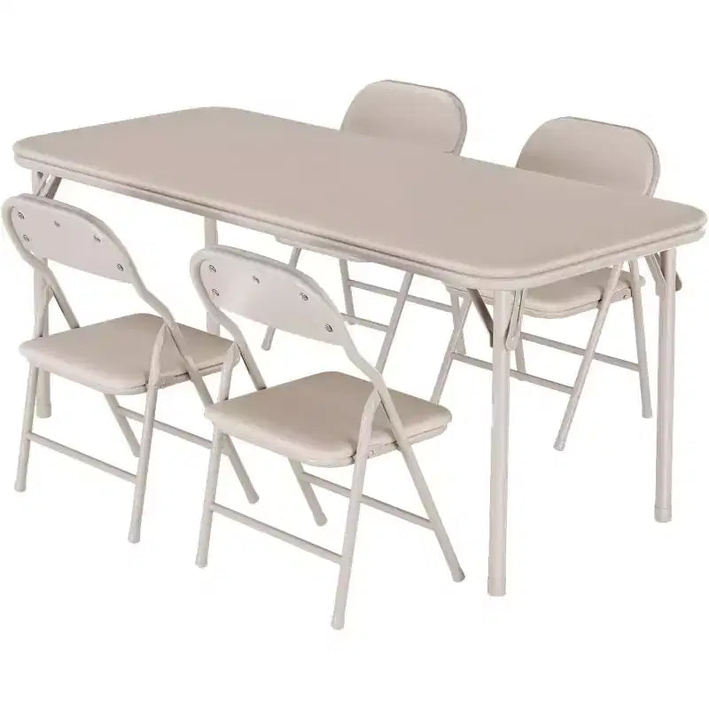 Ensemble table et chaises pliantes pour garçons et filles, 3 pièces, table et chaises portables avec coussin souple en PU, convient pour manger, lire et jouer