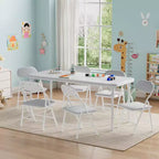 Ensemble table et chaises pliantes pour garçons et filles, 3 pièces, table et chaises portables avec coussin souple en PU, convient pour manger, lire et jouer