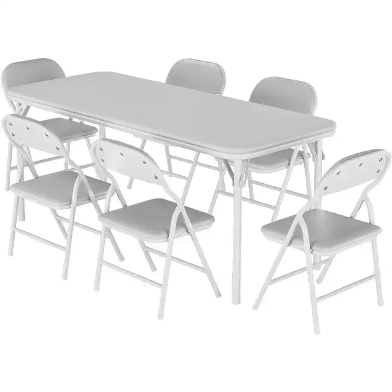 Ensemble table et chaises pliantes pour garçons et filles, 3 pièces, table et chaises portables avec coussin souple en PU, convient pour manger, lire et jouer