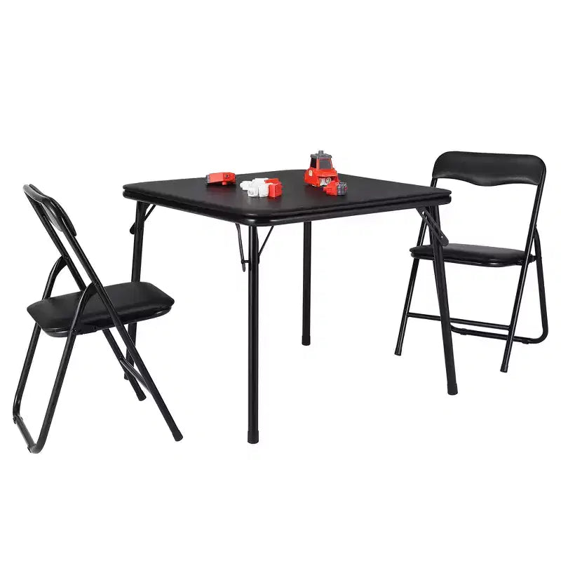 Chaises et table pliantes en métal, chaises pliantes rembourrées en cuir avec coussin confortable, ensemble table et chaises rembourrées pour manger, lire, jouer
